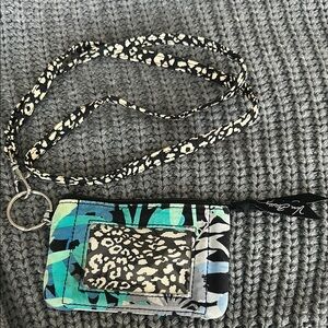 Vera Bradley Black and Blue Animal Print Key Holder